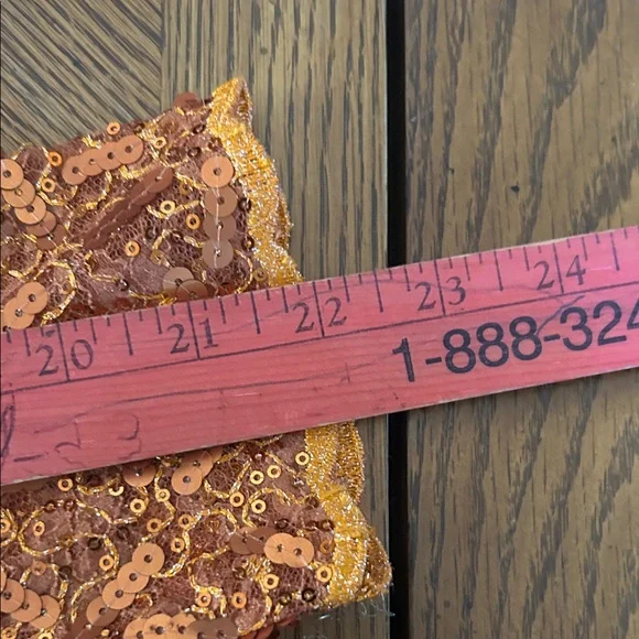 Vintage Orange Sequin Gown - Picture 14 of 16